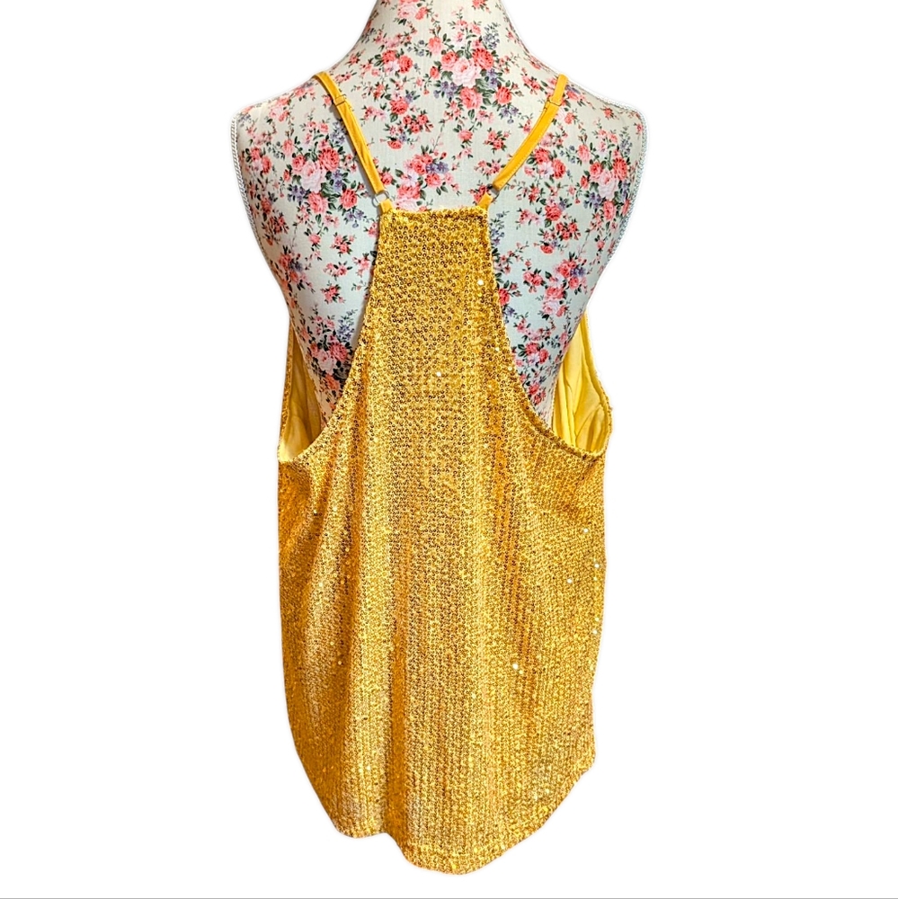 Gold Sequined Racerback Tank - Picture 2 of 3